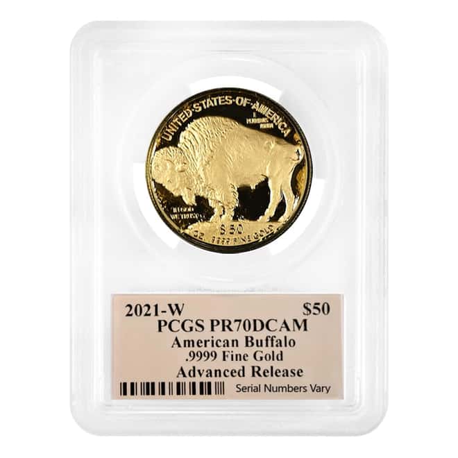 2021-W 1 oz $50 Proof Gold American Buffalo PCGS PF 70 DCAM AR (Thomas S. Cleveland)