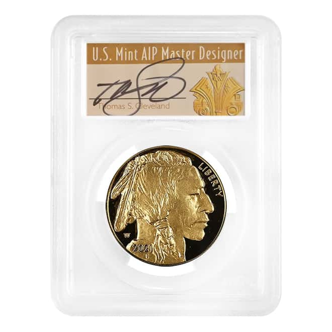 2021-W 1 oz $50 Proof Gold American Buffalo PCGS PF 70 DCAM AR (Thomas S. Cleveland)