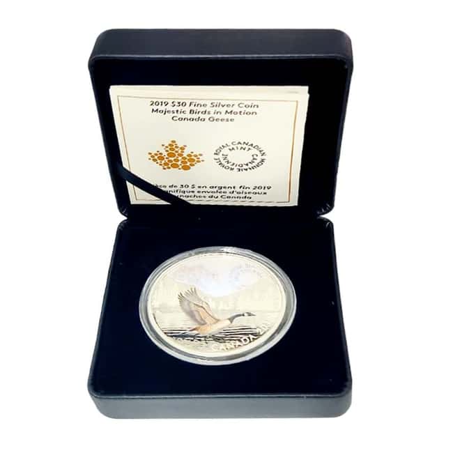 2019 2 oz Silver Canada Geese - Majestic Birds in Motion Hologram Coin (w/Box & COA)