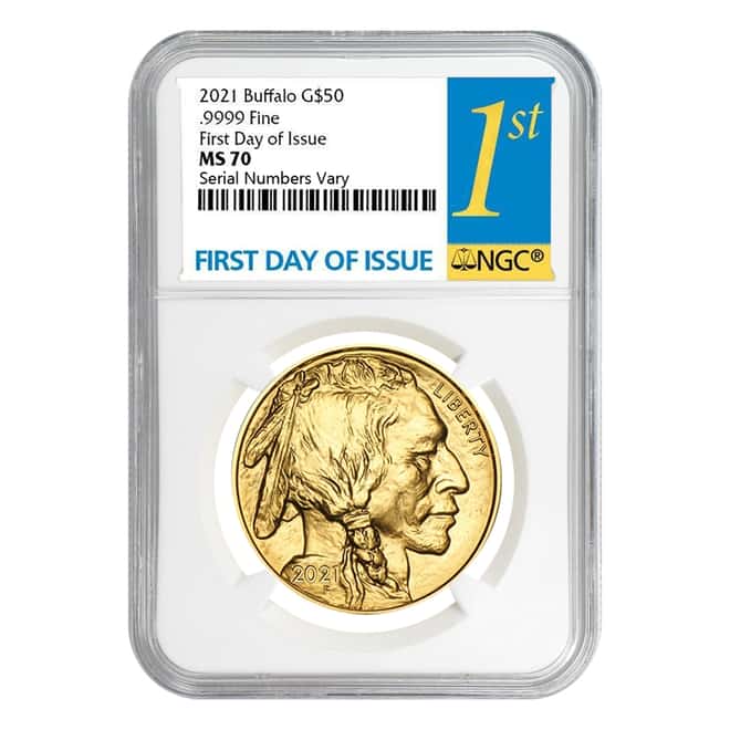 2021 1 oz $50 Gold American Buffalo NGC MS 70 FDOI
