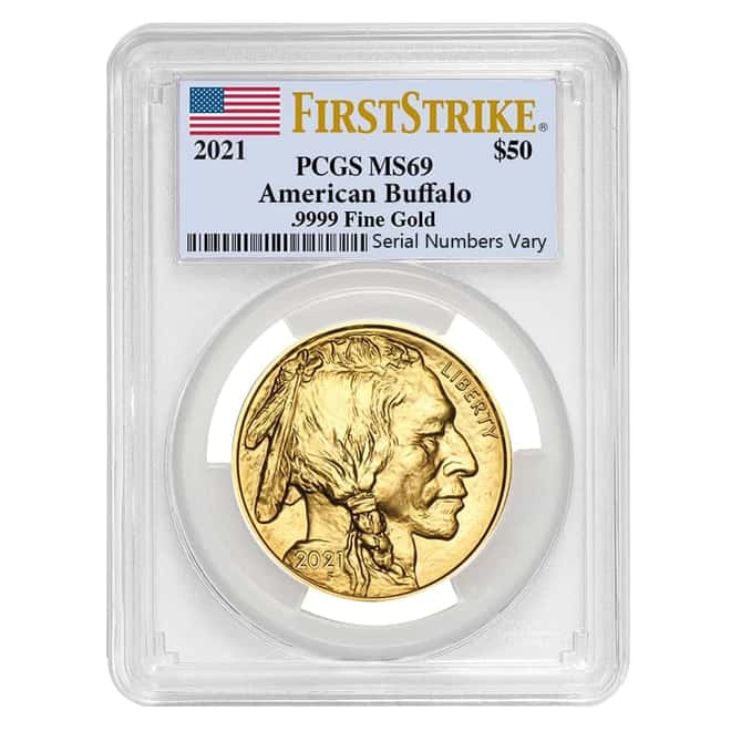 2021 1 oz $50 Gold American Buffalo PCGS MS 69 FS