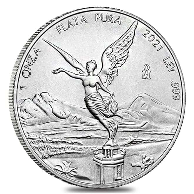 Roll of 25 - 2021 1 oz Mexican Silver Libertad Coin .999 Fine BU (Tube,Lot of 25)