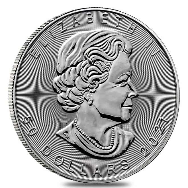 2021 1 oz Platinum Canadian Maple Leaf $50 Coin .9995 Fine BU