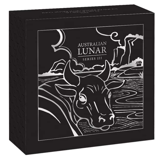 2021 1 oz Proof High Relief Silver Lunar Year of The Ox Australian Perth Mint (w/Box & COA)