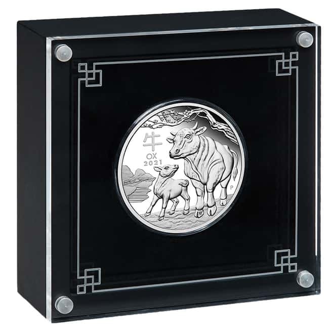 2021 1 oz Proof Silver Lunar Year of The Ox Australian Perth Mint (w/Box & COA)