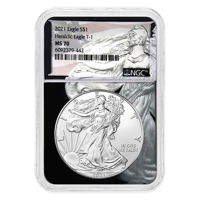 2021 1 oz Silver American Eagle Type 1 NGC MS 70 (Liberty Holder)