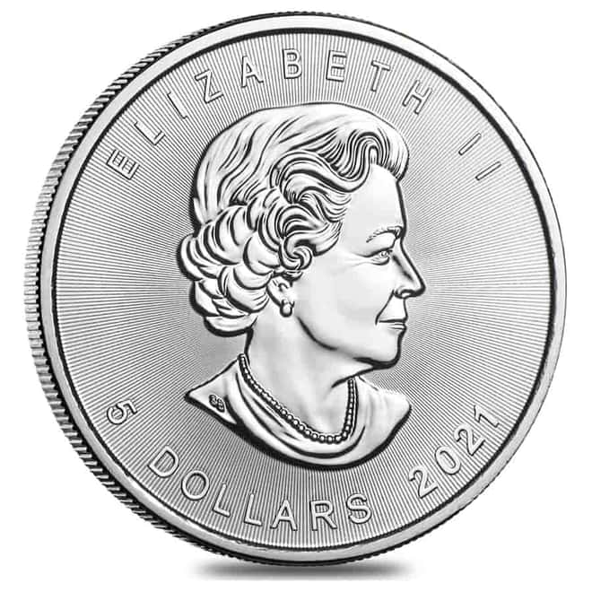2021 1 oz Silver Canadian Maple Leaf .9999 Fine $5 Coin BU