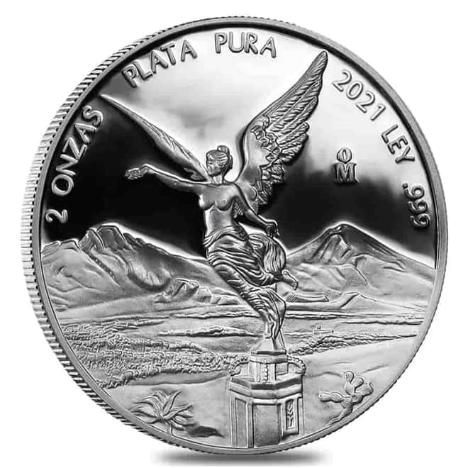 2021 2 oz Mexican Silver Libertad Coin .999 Fine Proof (In Cap)