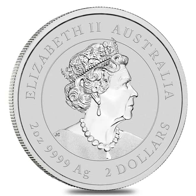 2021 2 oz Silver Lunar Year of The Ox BU Australian Perth Mint In Cap