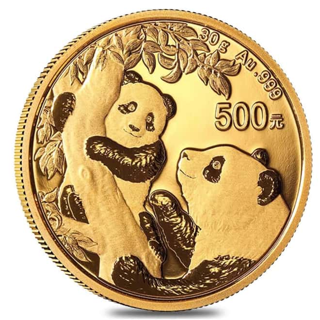 2021 30 gram Chinese Gold Panda 500 Yuan .999 Fine BU (Sealed)
