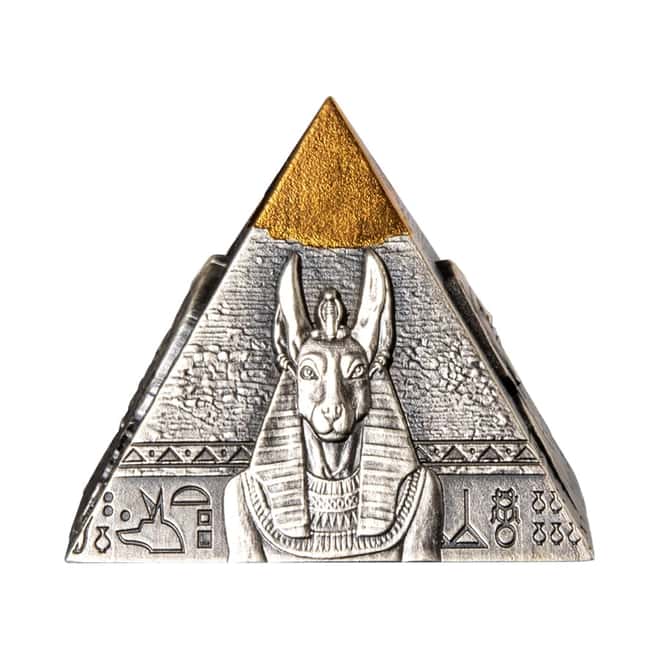 2021 5 oz Silver Pyramid 3-D Coin Djibouti .999 Fine (w/Box & COA)