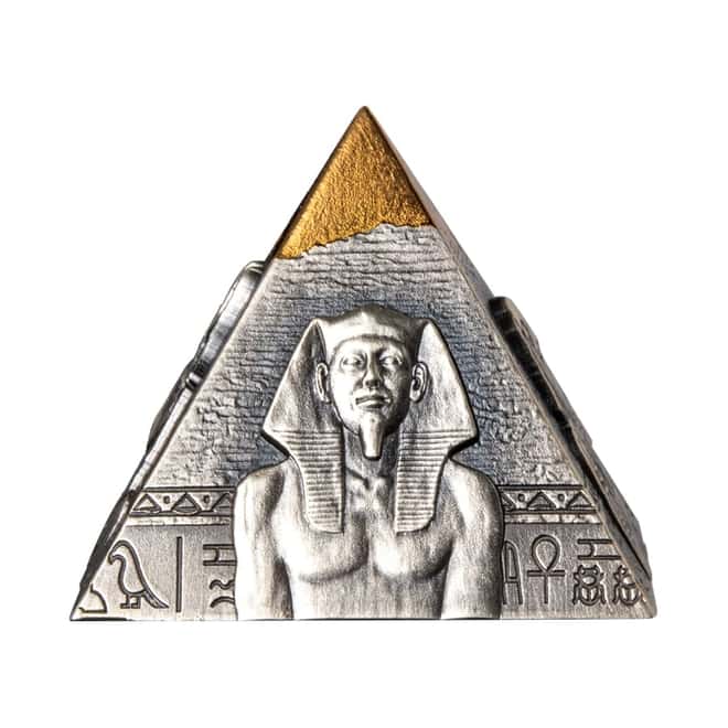2021 5 oz Silver Pyramid 3-D Coin Djibouti .999 Fine (w/Box & COA)