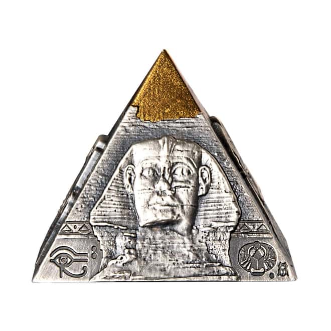 2021 5 oz Silver Pyramid 3-D Coin Djibouti .999 Fine (w/Box & COA)
