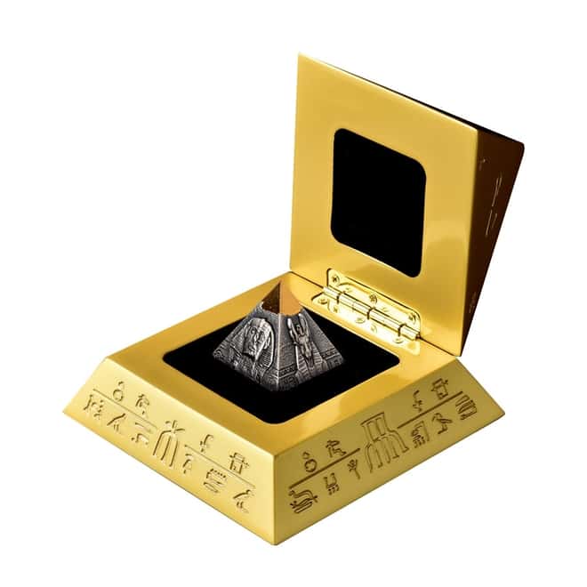 2021 5 oz Silver Pyramid 3-D Coin Djibouti .999 Fine (w/Box & COA)