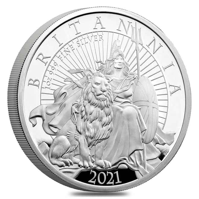 2021 Great Britain 1 oz Proof Silver Britannia Coin .999 Fine