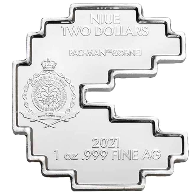 2021 Niue 1 oz PAC-MAN™ Shaped PAC-STACK Stackable Silver Coin