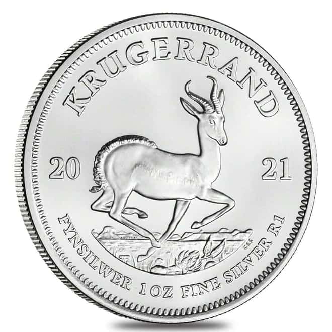 Roll of 25 - 2021 South Africa 1 oz Silver Krugerrand BU (Tube, Lot of 25)