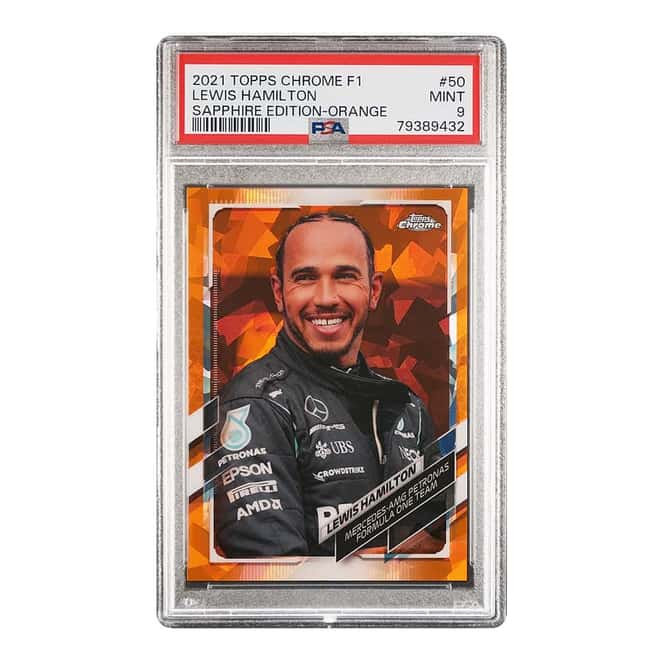 2021 Topps Chrome F1 Lewis Hamilton #50 Sapphire Edition-Orange Card PSA 9 MT