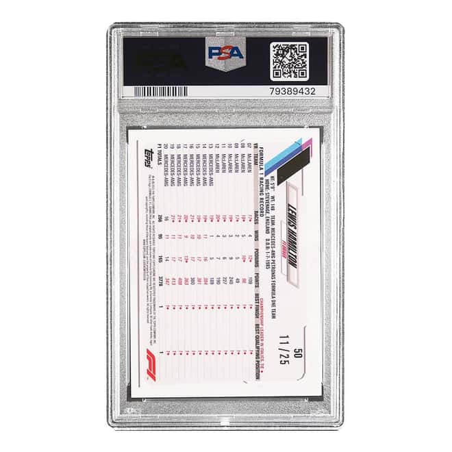 2021 Topps Chrome F1 Lewis Hamilton #50 Sapphire Edition-Orange Card PSA 9 MT