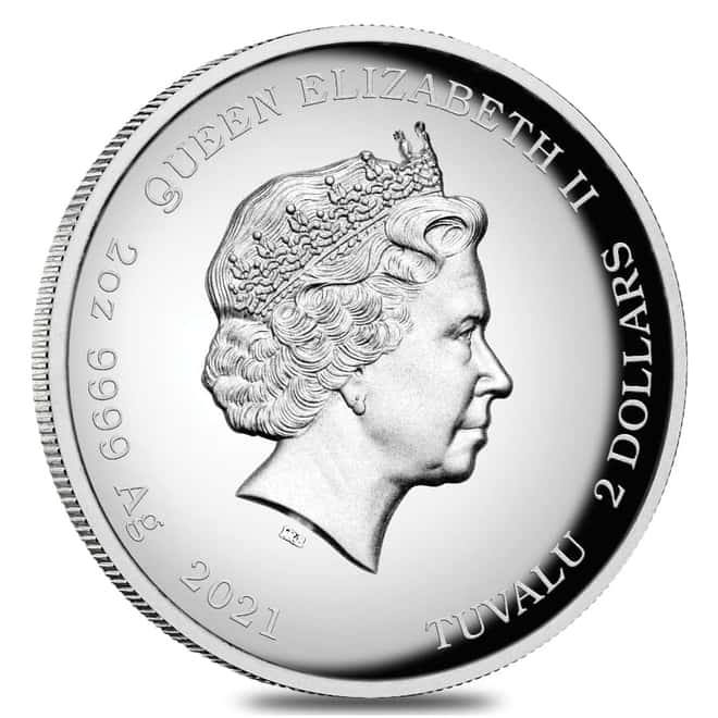 2021 Tuvalu 2 oz Proof Silver Homer Simpson High Relief Coin .9999 Fine (w/Box & COA)