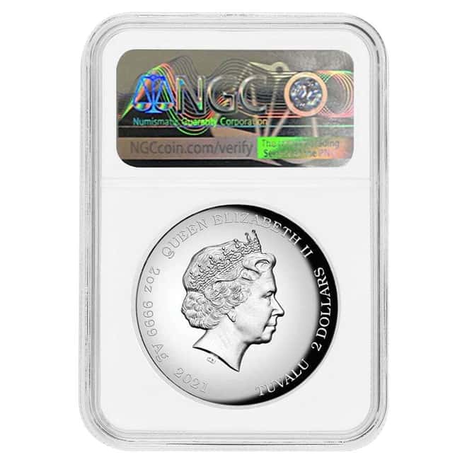 2021 Tuvalu 2 oz Proof Silver Homer Simpson High Relief Coin NGC PF 70 ER