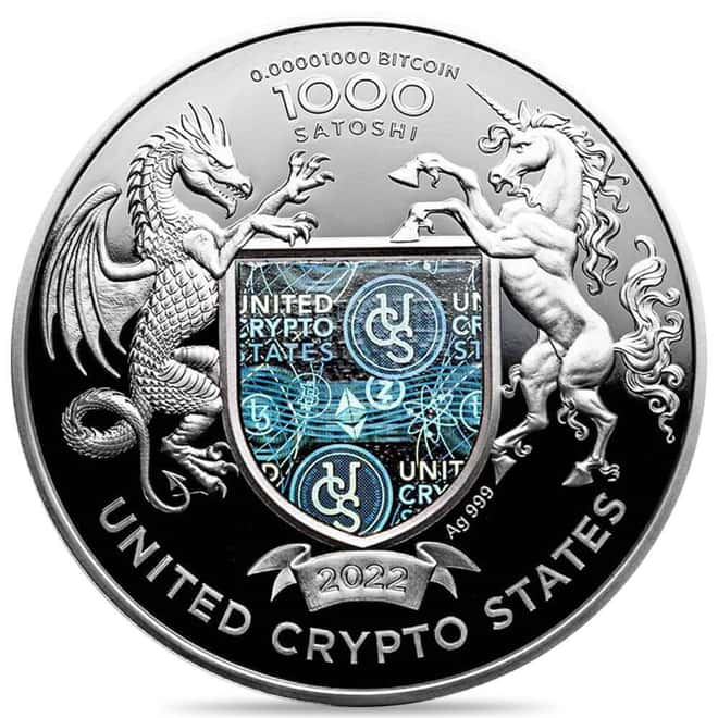 2022 1 oz United Crypto States Liberty Proof Silver Round