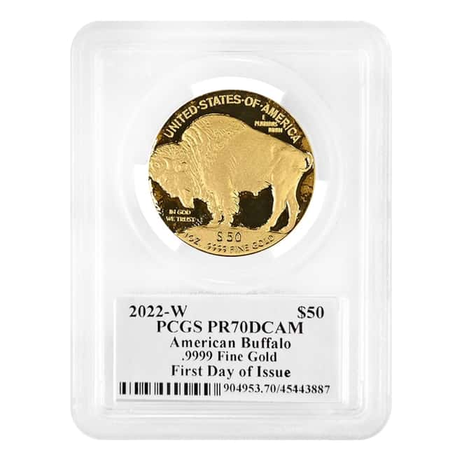 2022-W 1 oz $50 Proof Gold American Buffalo PCGS PF 70 DCAM FDOI (Thomas S. Cleveland)