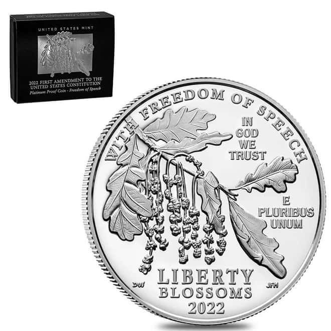 2022-W 1 oz Proof Platinum American Eagle Freedom of Speech (w/Box & COA)