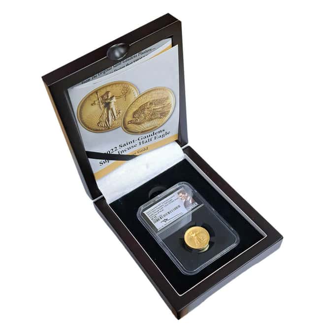 2022 1/2 oz Super Incuse Saint-Gaudens Gold Half Eagle NGC SP 70 FDOI
