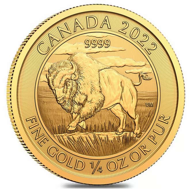 2022 1/4 oz Canadian Buffalo Gold Coin .9999 Fine BU