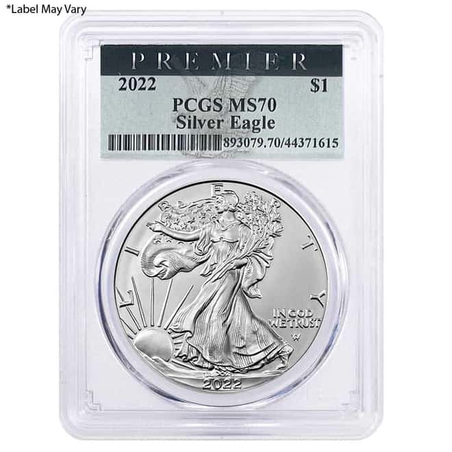 2022 1 oz Silver American Eagle $1 Coin PCGS MS 70