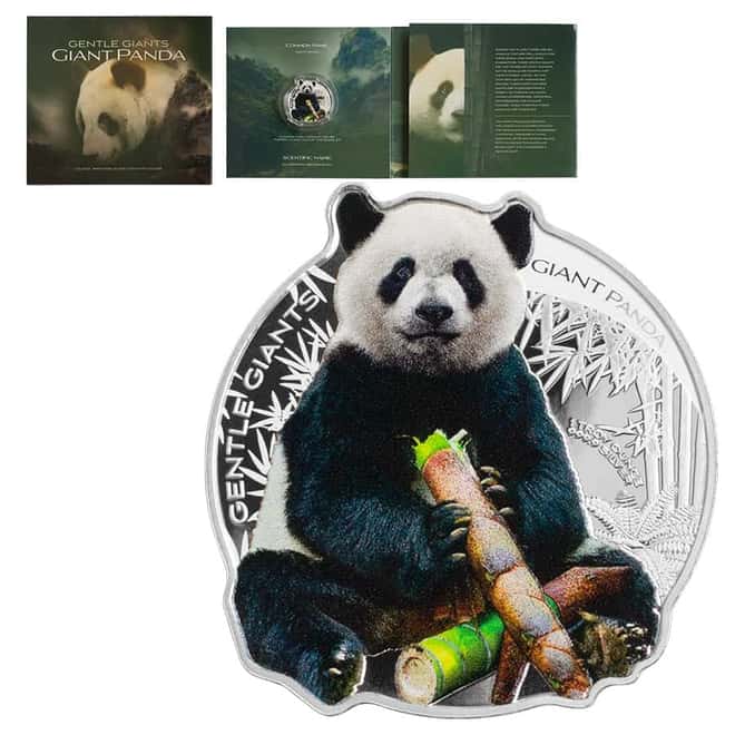 2022 1 oz Silver Giant Panda - Gentle Giants Solomon Islands $2 Coin .9999 Fine (w/Box & COA)