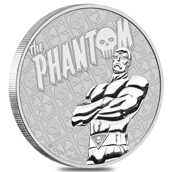 Box of 100 - 2022 1 oz Tuvalu The Phantom Silver Coin .9999 Fine BU In Cap