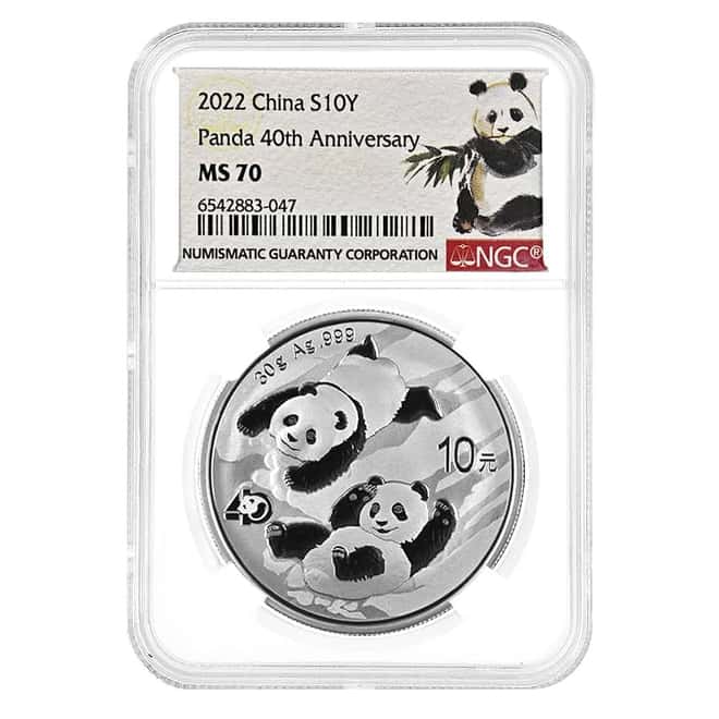 2022 30 gram Chinese Silver Panda 10 Yuan NGC MS 70
