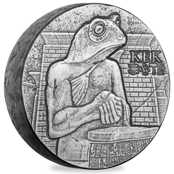 2022 5 oz Chad Egyptian Relic Series Antiqued Kek Silver Coin