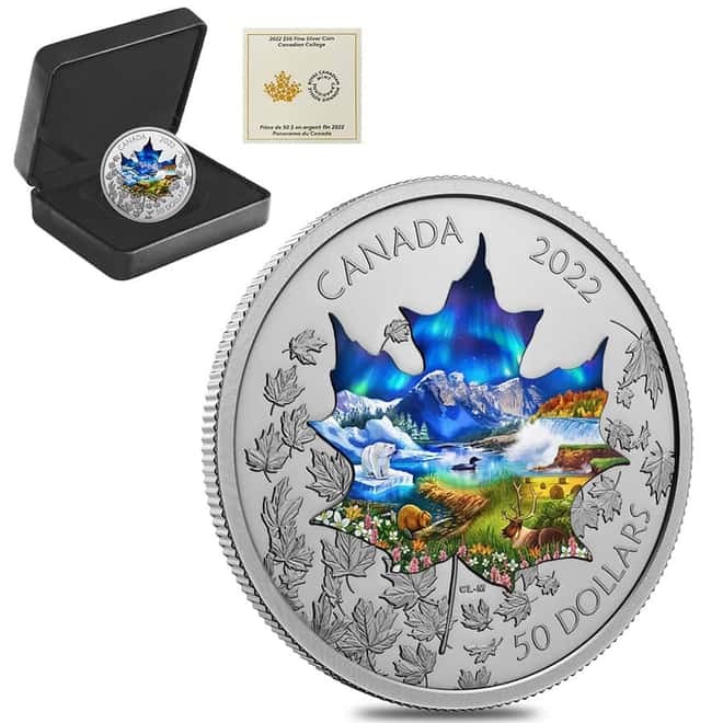 2022 Canada 3 oz Colorized Silver Canadian Collage Coin .9999 Fine (w/Box & COA)