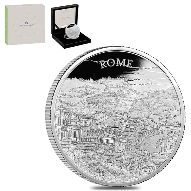 2022 Great Britain 1 oz City Views Rome Proof Silver Coin .999 Fine (w/Box & COA)