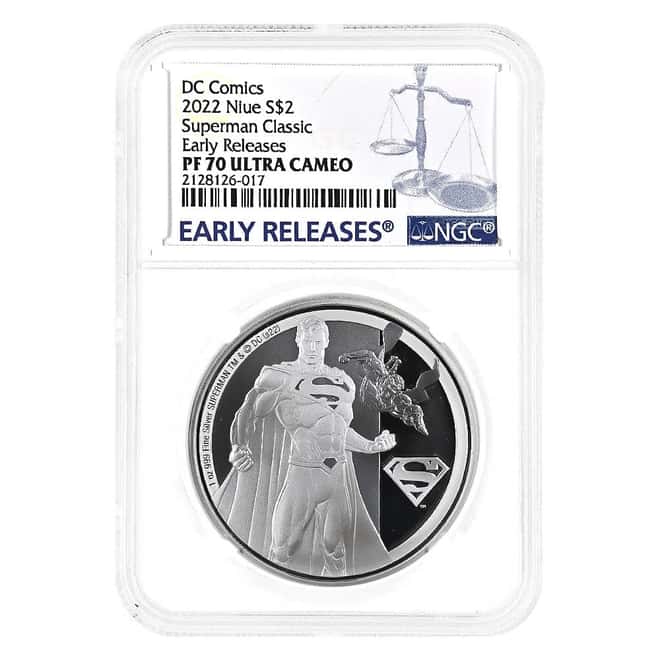 2022 Niue 1 oz DC Comics Superman Classic Silver Coin NGC PF 70 ER