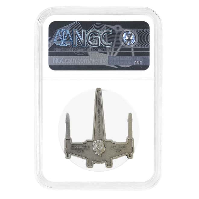 2022 Niue 1 oz Star Wars X-Wing Fighter Antiqued Silver Coin NGC MS 70
