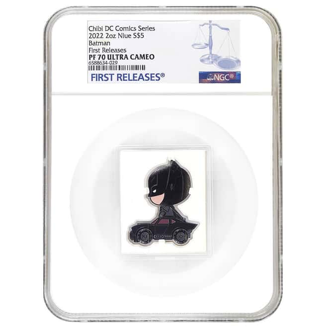 2022 Niue 2 oz DC Comics Batman Day Silver Mega Chibi Coin NGC PF 70 UCAM FR