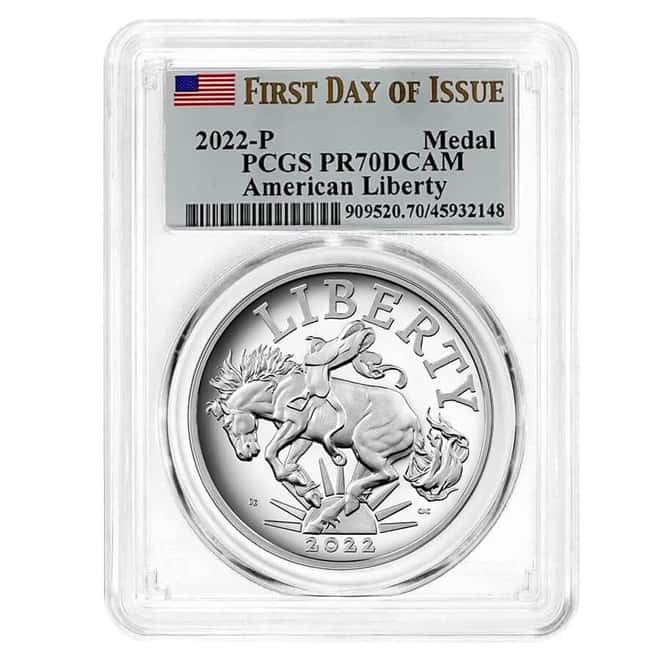 2022 P 1 oz American Liberty Proof Silver Medal PCGS PF 70 FDOI