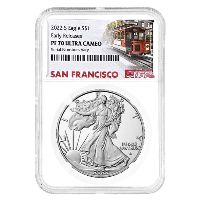 2022-S 1 oz Proof Silver American Eagle NGC PF 70 ER (SF Label)