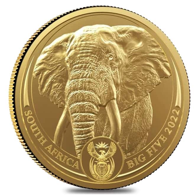 2022 South Africa 1 oz Big Five Elephant Gold Coin .9999 Fine BU
