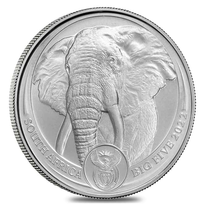 2022 South Africa 1 oz Big Five Elephant Platinum Coin .9995 Fine BU