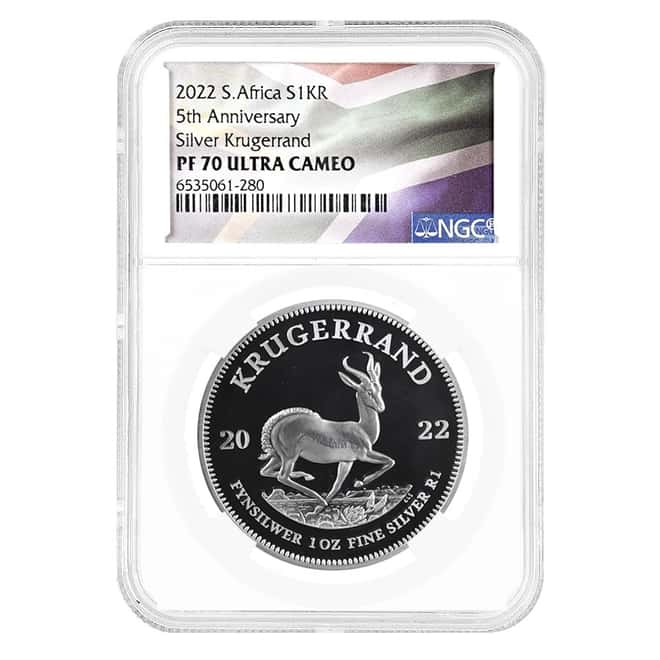 2022 South Africa 1 oz Proof Silver Krugerrand NGC PF 70 UCAM