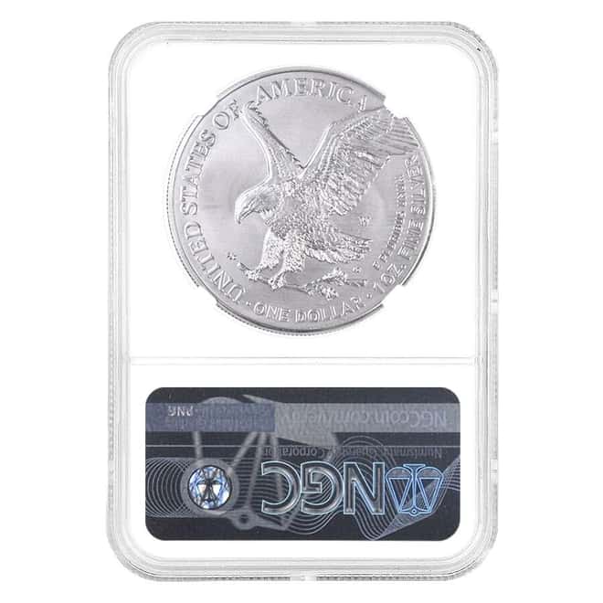 2022-W 1 oz Burnished Silver American Eagle NGC MS 70 FDOI (Castle)