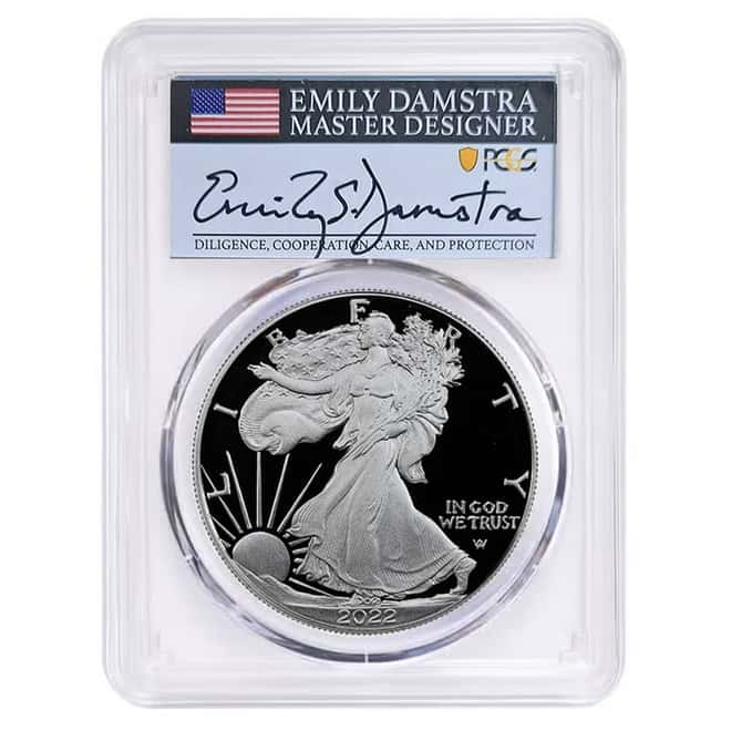 2022-W 1 oz Proof Silver American Eagle PCGS PF 70 FS (Damstra)
