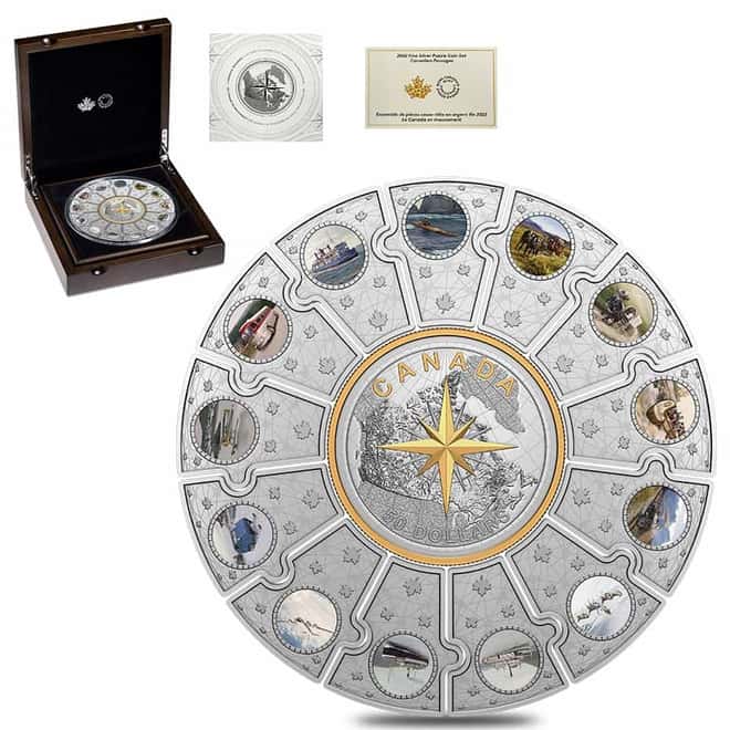 2022 Canada 16.15 oz Proof Silver Puzzle Coin Set - Canadian Passages .9999 Fine (w/Box & COA)