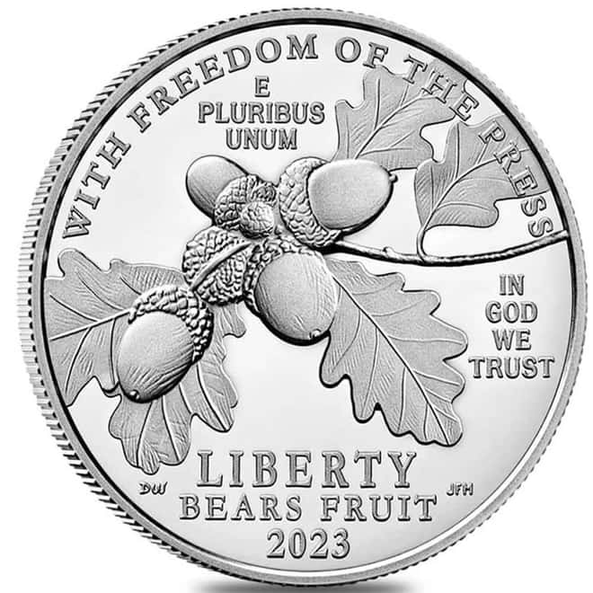 2023-W 1 oz Proof Platinum American Eagle Freedom of the Press (w/Box & COA)
