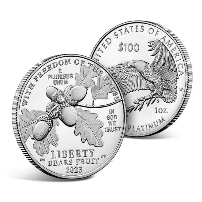 2023-W 1 oz Proof Platinum American Eagle Freedom of the Press (w/Box & COA)